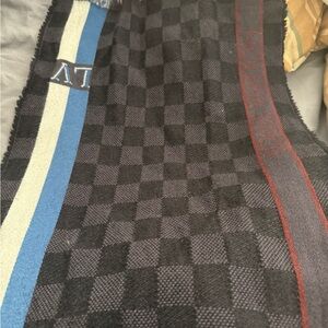Louis Vuitton Navy and Burgundy Scarf